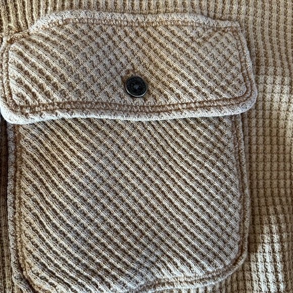 Aerie Tan Lumber Jane  Waffle Oversized Shirt/Jacket - Picture 6 of 6